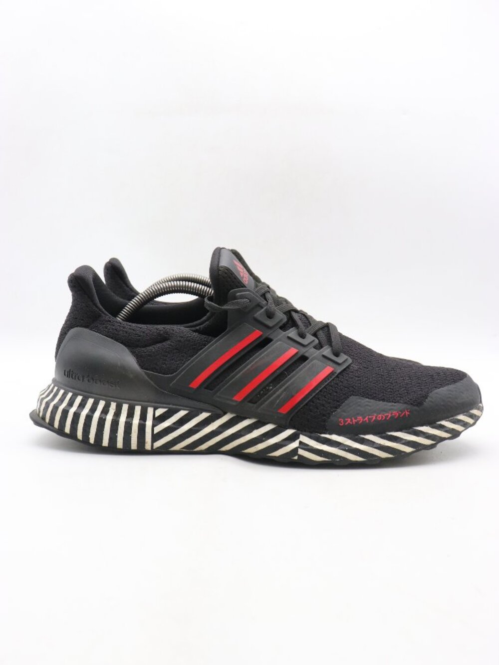 Adidas UltraBoost DNA Men's 12 Striped Boost Black Red Running Shoes FY8382